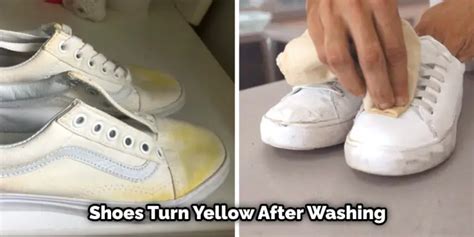 washed white shoes turned yellow.